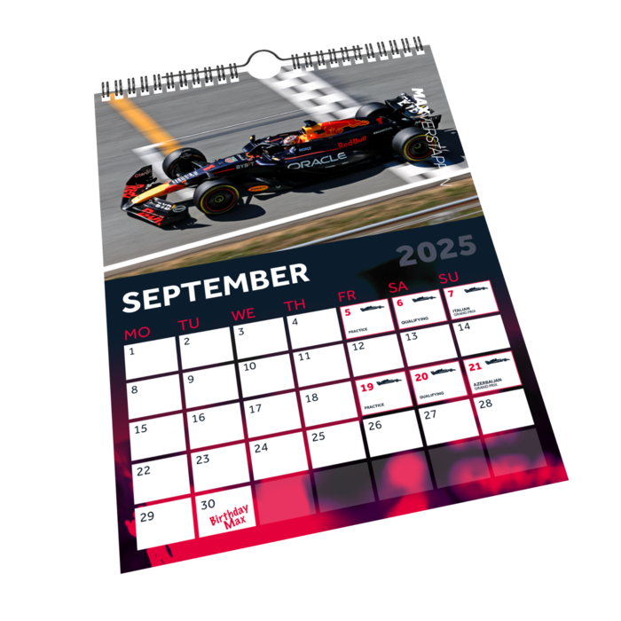 2025 Annual Calendar - Max Verstappen image