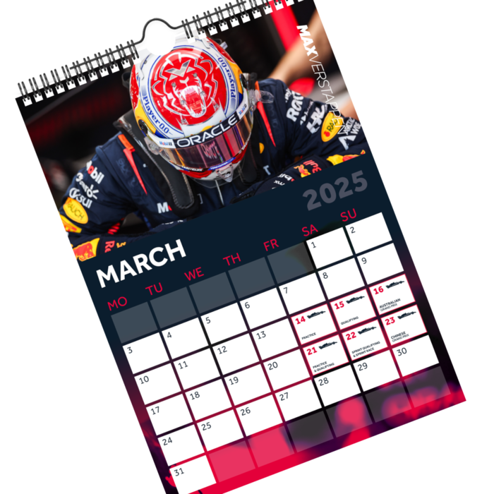 2025 Annual Calendar - Max Verstappen image